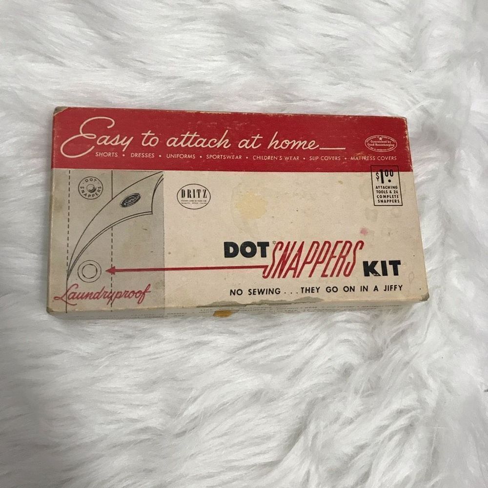 Vintage Dritz Dot Snappers Tool Kit #650 Snap‎ Sewing Kit